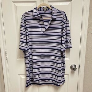 Peter Millar Purple Striped Golf Polo. Sz Large